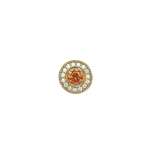 Gold Finish Micropave Birthstone Charm