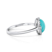 14K Yellow Gold Turquoise & Diamond Ring