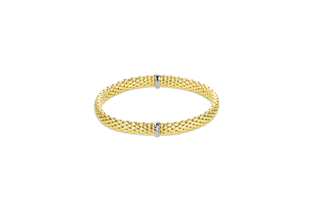 K Yellow Woven Stretch Bracelet