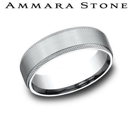 Ammara Stone 14K Gold Satin Finish Band