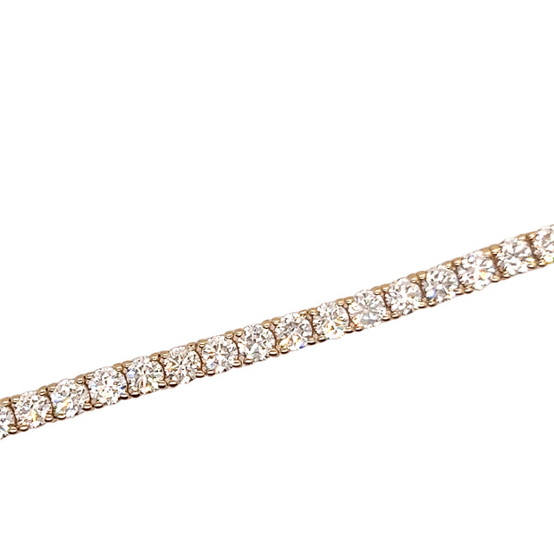 14K Yellow Gold Diamond Tennis Bracelet - 7.01ctw