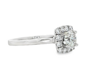 Engagement Ring with Cushion Halo