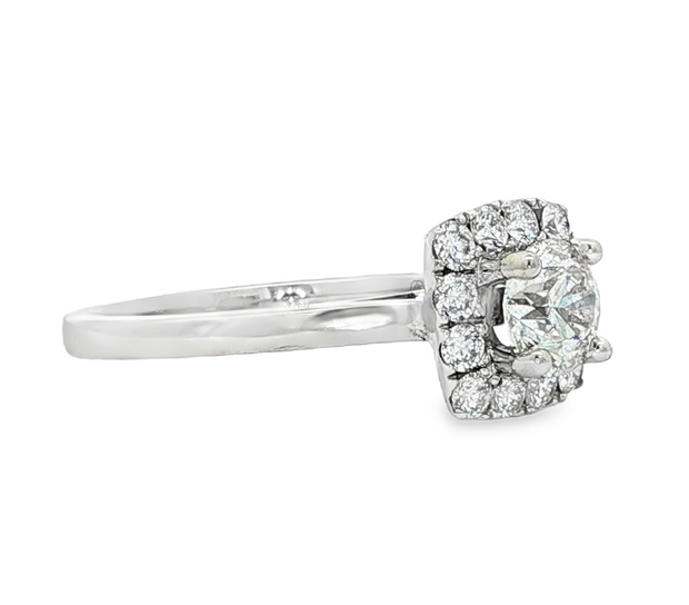 Engagement Ring with Cushion Halo