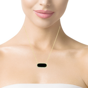 14K Onyx & Diamond Necklace