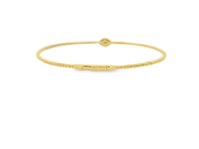 14K Yellow Gold Diamond Eye Flexible Bangle Bracelet

This stylish bangle bracelet features .07ctw of natural diamonds set in 14K yellow gold, creating a sleek and flexible design that adds a subtle sparkle to any look.