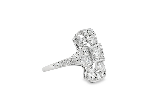 Platinum & Diamond Art Deco Ring