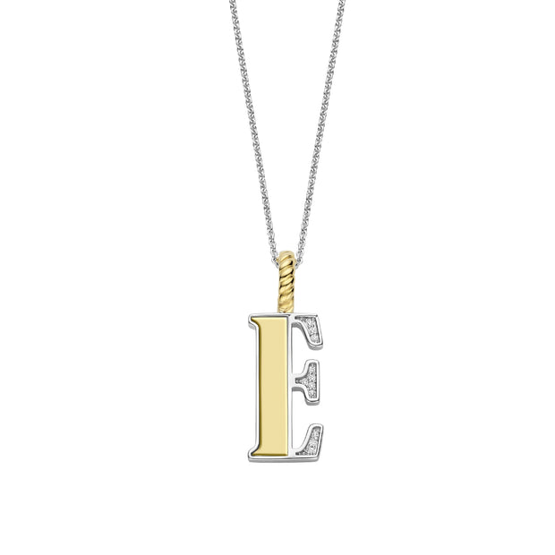 Ti Sento Yellow Letter E Necklace