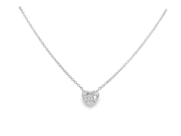 Platinum 2.04ct Heart Necklace - Natural