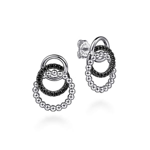 Gabriel & Co Silver Bujukan Earrings with Black Spinel