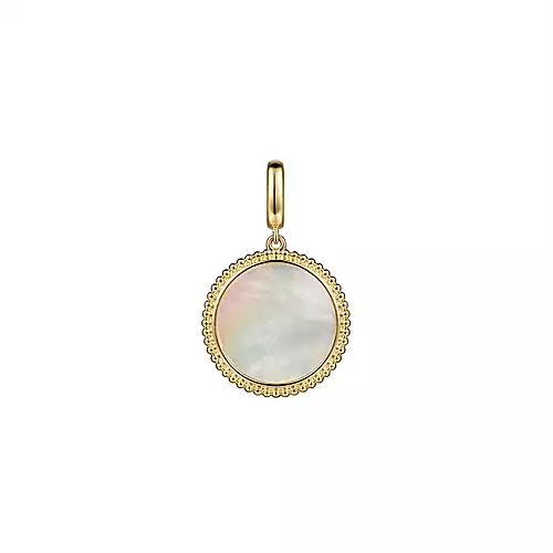 Gabriel & Co. Yellow Gold Mother of Pearl Inlay Pendant