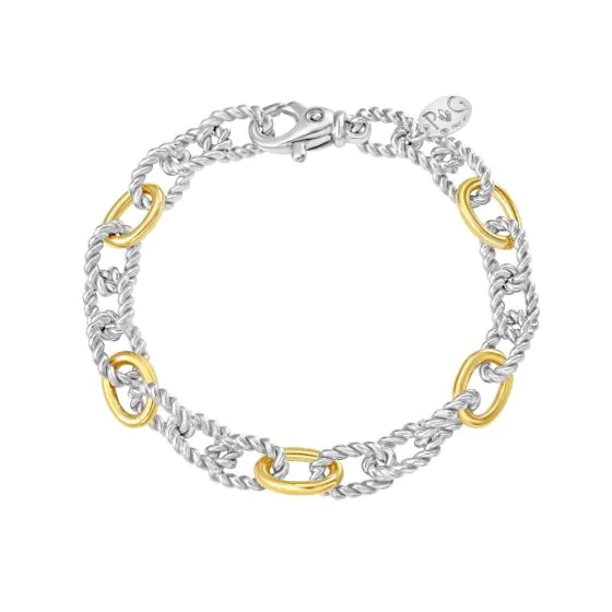 Phillip Gavriel Silver and 18K San Zeno Italian Bracelet