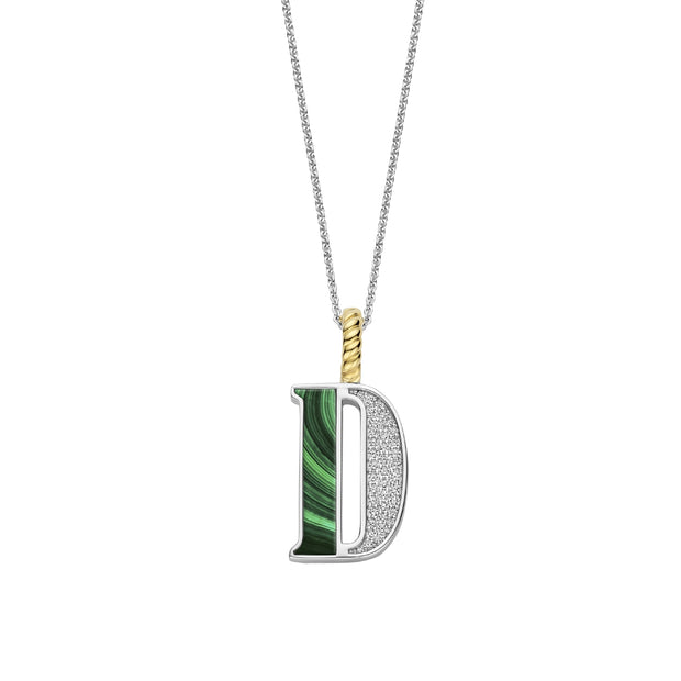 Ti Sento Silver Letter D  Necklace