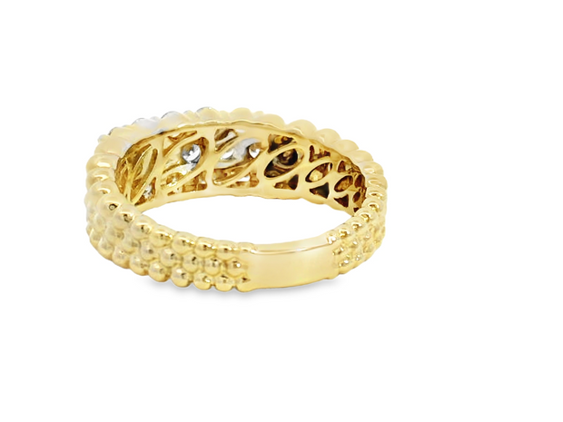 14K Yellow Gold Diamond Bubbles Ring
