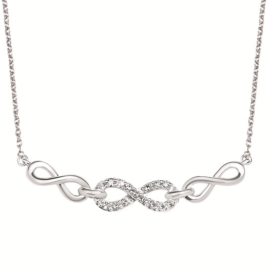 Silver Diamond Infinity Pendant Necklace