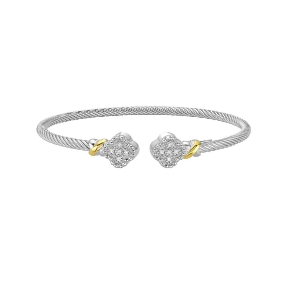 Phillip Gavriel Silver & 18K Clover Cuff Bangle