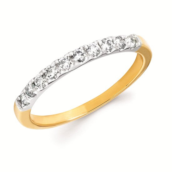 Yellow/White Gold Diamond Anniversary Band-0.25 ct