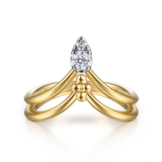 Gabriel & Co. Bujukan and Diamond Chevron Ring