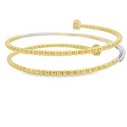 14K White and Yellow Gold Three-Row Flexible Bangle