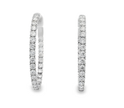 14K White Gold Diamond Hoops-1.95ctw