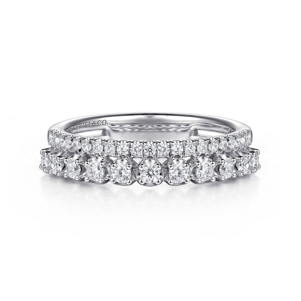 Gabriel & Co., White Gold Diamond Stackale Ring