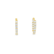 14K Yellow Gold Lab Grown Diamond Huggie Earrings - 1.00ctw