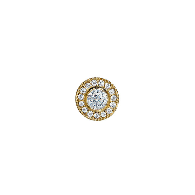 Gold Finish Micropave Birthstone Charm