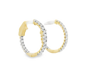 14K Yellow Gold Diamond Hoop Earrings - 1.50ctw
