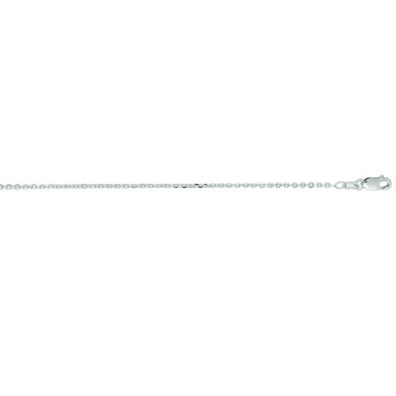 14K White Diamond Cut Cable Chain-20 Inches