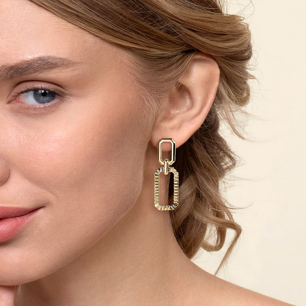 Gabriel & Co. Yellow Diamond Cut Drop Earrings