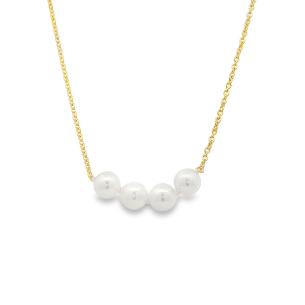 Precious Pearl Starter Necklace - Yellow w/ 4 pearls