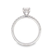 14K White Gold Oval Diamond Engagement Ring - 1.25ctw
