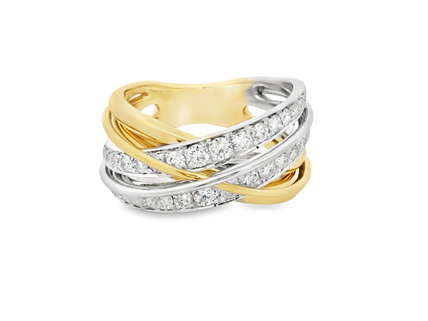 14K two-tone Diamond Fashion Ring - .77ctw