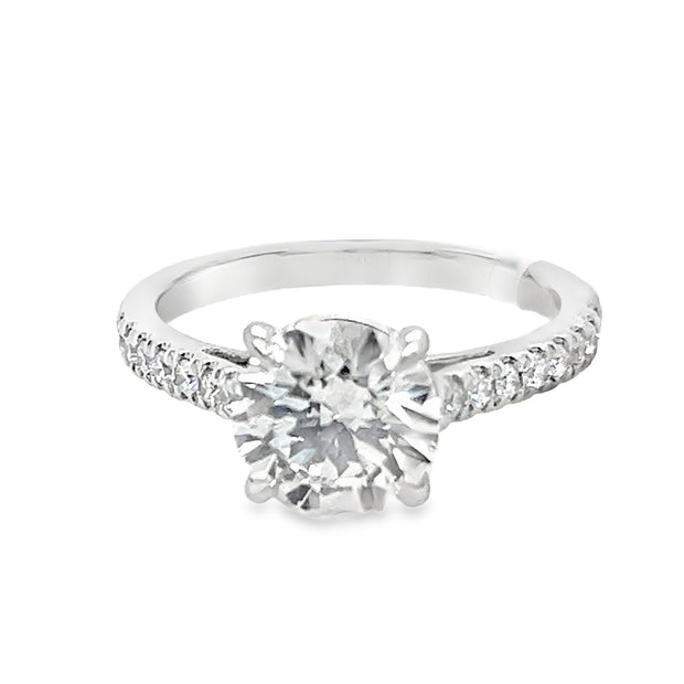 14K White Gold Round Lab Grown Diamond Ring - 2.34ctw