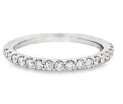 14K White Gold Diamond Wedding Band - 1/2 Way