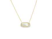14K Mother of pearl & Diamond Necklace