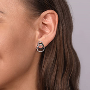 Gabriel & Co Silver Bujukan Earrings with Black Spinel