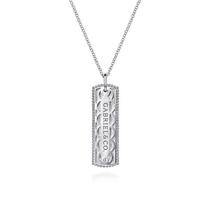 Gabriel & Co Silver  Bujukan ID Tag Pendant Necklace