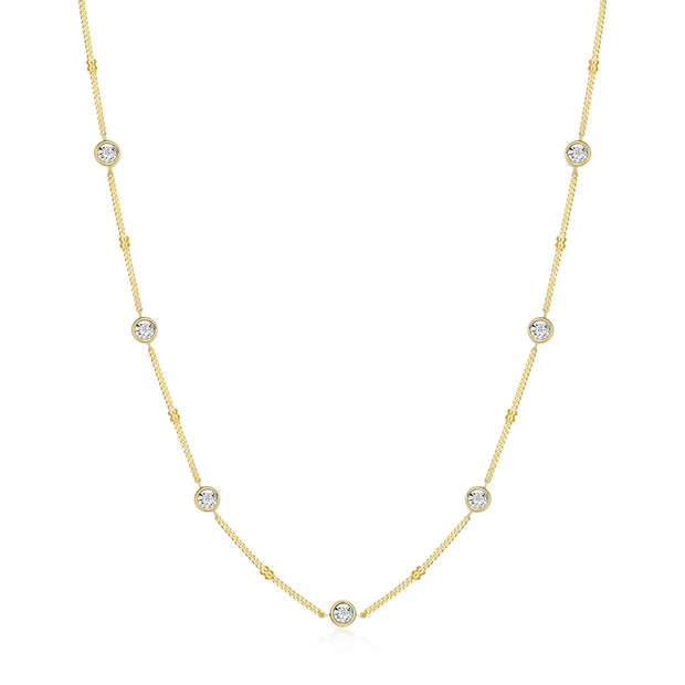 Monte Luna Yellow LG Diamond Bezel Station Necklace