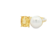 14K Pearl & Topaz Ring