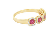 14K Yellow Gold Ruby and Diamond Ring