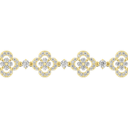 14K Yellow Gold Laboratory Grown Diamond Clover Leaf Bracelet