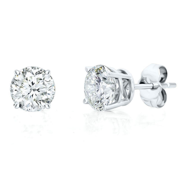 14K White Gold Diamond Stud Earrings - .50ctw