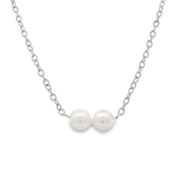 Precious Pearl Starter Necklace - Silver w/ 2 Pearls