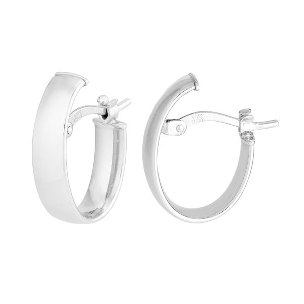 White Gold Italian Hoop Earrings