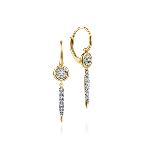 Gabriel & Co. Diamond Cluster Spike Drop Earrings