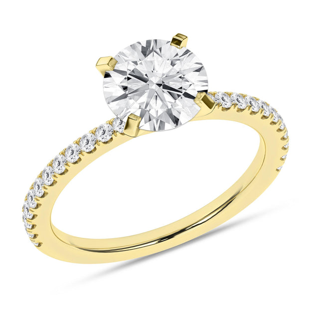 Yellow Gold Classic Lab Grown Engagement Ring