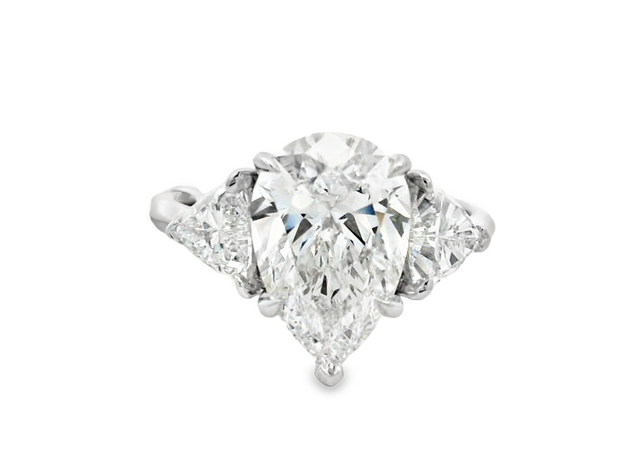 Lab Grown Pear Engagement Ring - 4.28ctw