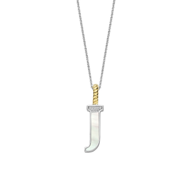 Ti Sento Silver Letter J Necklace