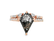 Estate 14K Rose Gold Salt & Pepper Diamond Ring