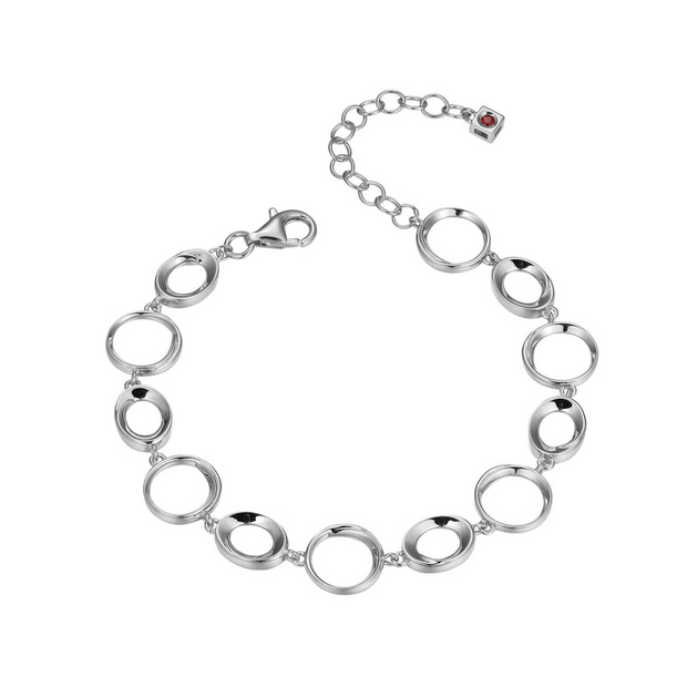 Elle Silver Circle Link Bracelet